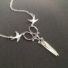 Wholesale Cross-border foreign trade new Gothic steampunk women's big swallow scissors pendant necklace factory direct