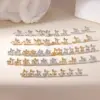 Wholesale Sparkling Zircon Ear Bone Stud Earrings Piercing Jewelry 304 Stainless Steel 18K Gold Plated INS Style Elegant