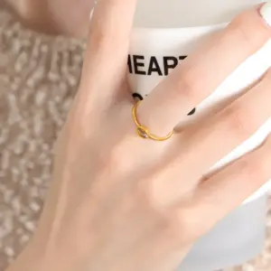 A494-Gold Champagne Glass Ring-No. 7