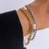 oly-48622a44d0369d0651540f02e9a8c2c3 Wholesale Jewelry Elegant Heart Shape Solid Color 304 Stainless Steel Chain Jewelry Set
