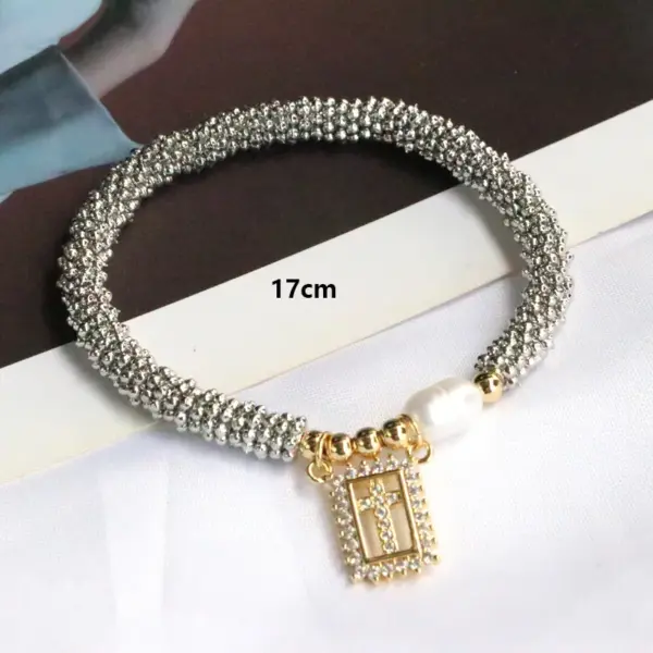 Wholesale Vintage Style Luxurious Cross Star Heart Shape Copper 18k Gold Plated Zircon Bracelets In Bulk