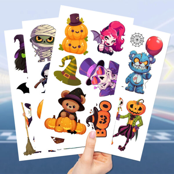 Wholesale Cross-border New Halloween Tattoo Stickers Waterproof Party Party Gifts Funny Fun Face Stickers Cross-border