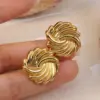Wholesale 1 Pair Simple Style Streetwear Commute Round 304 Stainless Steel Imitation Gold Electroplating Ear Studs