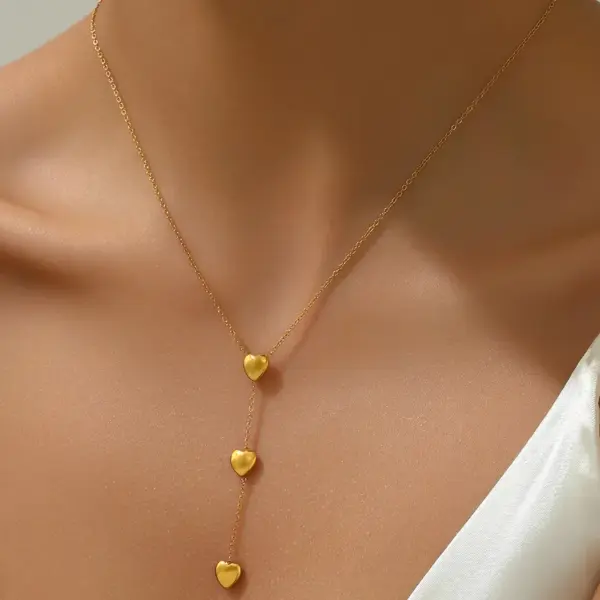 Wholesale Jewelry Casual Heart Shape 304 Stainless Steel Polishing Plating Stainless Steel Necklaces