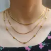 Wholesale Ion Plating (IP) Geometric 304 Stainless Steel Hip-Hop Streetwear Waterproof Non Tarnish 304 Stainless Steel Three Layer Necklace