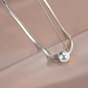 Golden Ball Double-Layer Chain / Steel Color