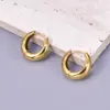 Wholesale 304 Stainless Steel Solid Color PVD Coated 18K Real Gold Plated 18K Gold Vacation Classic Style Waterproof Non Tarnish Plating Gold Silver Earrings