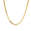 Wholesale 304 Stainless Steel Solid Color PVD Coated Real Gold Plated 18K Gold Hip-Hop Simple Style Waterproof Non Tarnish Snake Chain Lobster Trigger Clasp Closure Gold Silver Necklace