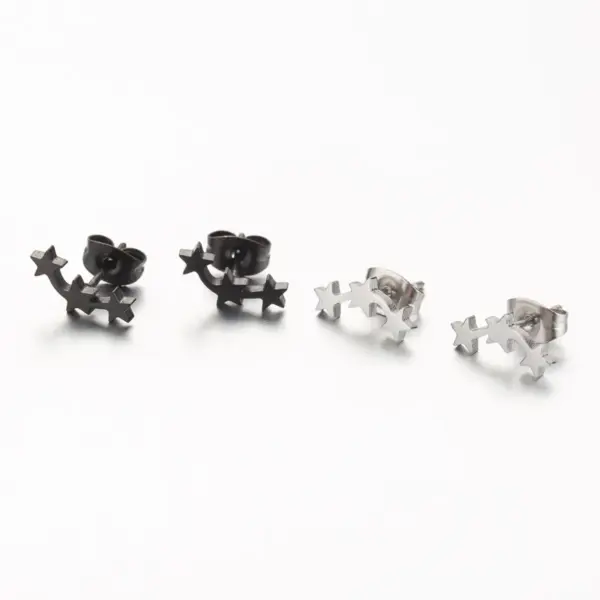 Wholesale PVD Coated 18K Gold Real Gold Plated Star 304 Stainless Steel Simple Style Korean Style Waterproof Non Tarnish Ear Studs
