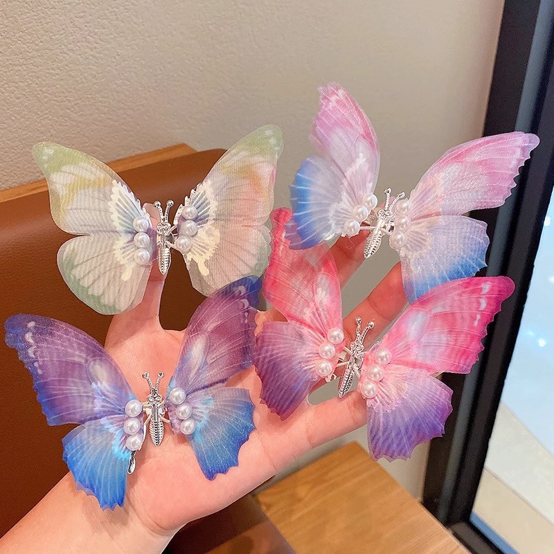 Wholesale TikTok New Pearl Smart Butterfly Hairpin Moving Butterfly Hairpin Chilen's Headwear Girl's Antique Hair Aessories