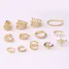 Ear Cartilage Rings & Studs Fashion C Shape Copper Plating Inlay Pearl Zircon