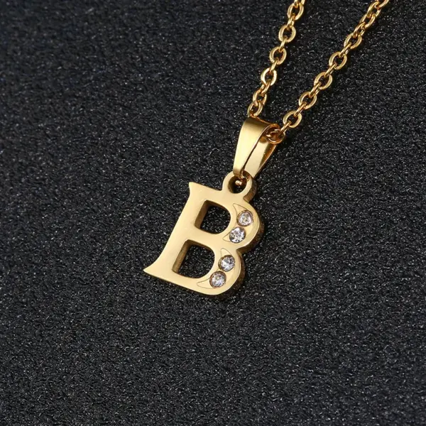 Water Plating 18K Gold Plated Letter 201 Stainless Steel Titanium Steel Fashion 304 Stainless Steel Necklace