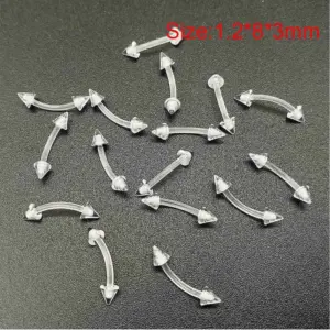 Eyebrow Stud 1.2*10*3mm Pointed Cone / Transparent