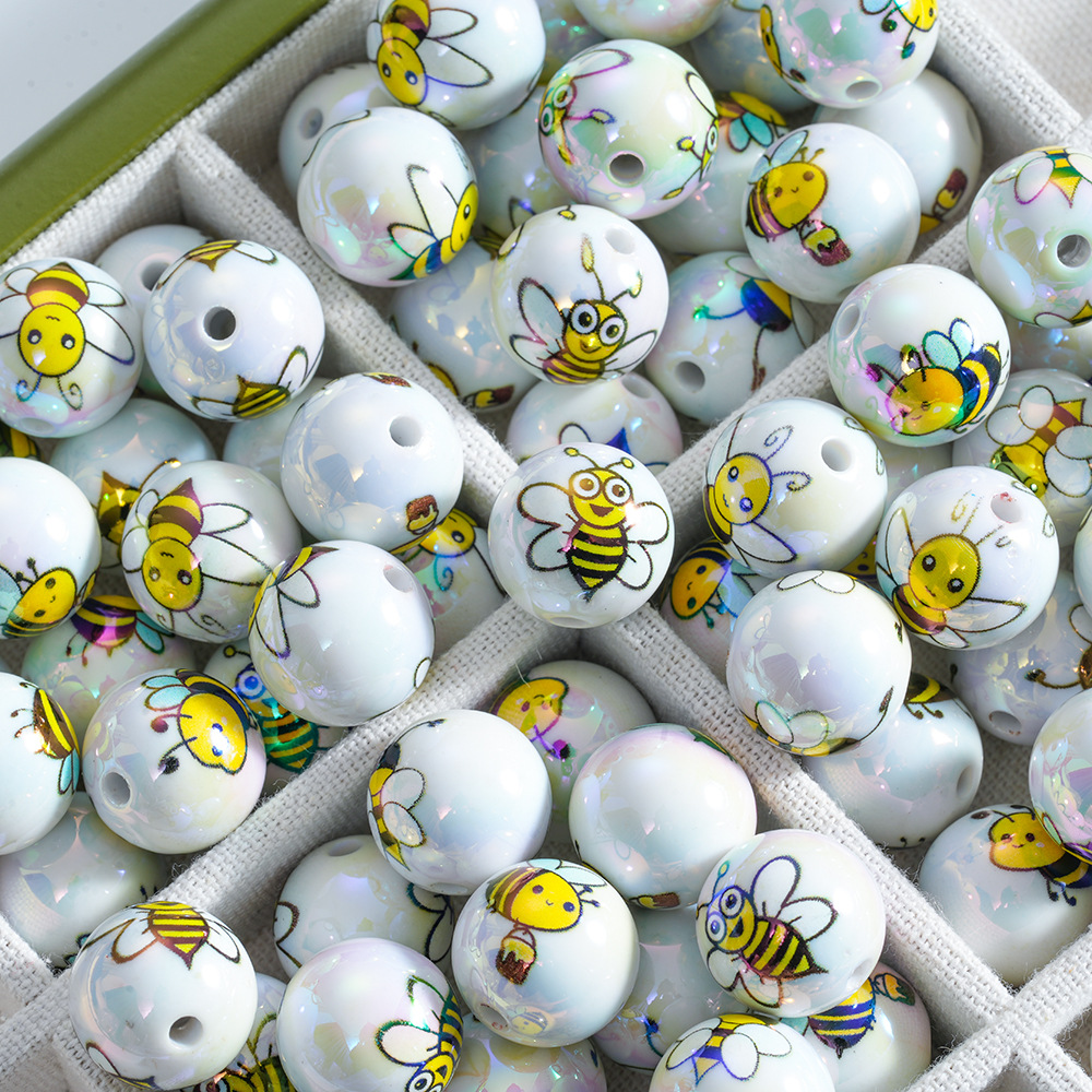 Wholesale Yellow Bee Acrylic Beads