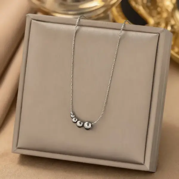 Simple Style Heart/Geometric/Water Ripple Design Necklace Suitable For Women To Wear 304 Stainless Steel Vacuum Plating (Furnace)