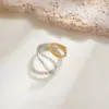Wholesale Jewelry Sexy Rock Simple Style Irregular Geometric 304 Stainless Steel 18K Gold Plated Plating Open Rings
