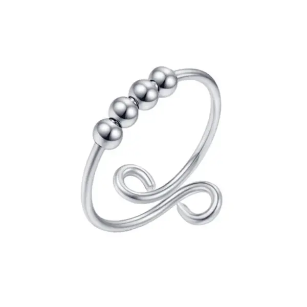 Wholesale Cross-Border Double-layer Rotatable Round Bead Ring Female Anxiety Decompression Female Ring Personality Fashion Bracelet Factory Wholesale