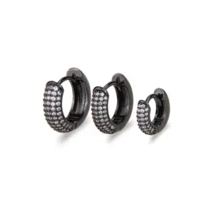 Small Black and White Zirconium Plated