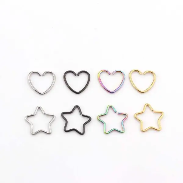 316L Stainless Steel No Inlaid Ear Cartilage Rings & Studs Heart Waterproof Non Tarnish Surgical Steel