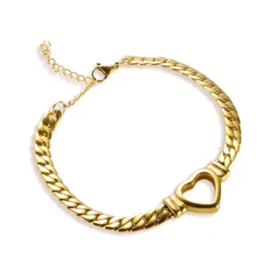 【XKB0064】Hollow Heart Bracelet / Gold