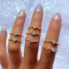 Wholesale Lady Star Brass Rings Star Gem Copper Rings
