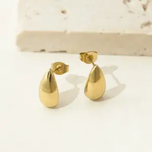 Golden Water Drop Earrings / One Size