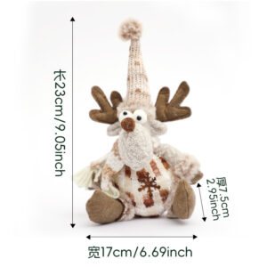 Knitted Snowball Doll Reindeer