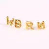 304 Stainless Steel Letter Electroplating Golden Plated Classical Vintage Style Simple Style Ear Studs