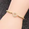 Wholesale Simple Copper Micro-inlaid White Zirconium Cross Bracelet