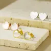304 Stainless Steel Heart Shape PVD Coated 18K Real Gold Plated Simple Style Waterproof Non Tarnish Ear Studs