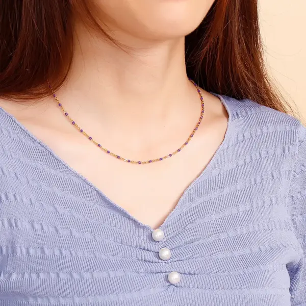 PVD Coated 18K Gold Plated Geometric Titanium Steel Fashion Waterproof Non Tarnish Titanium Steel Necklace