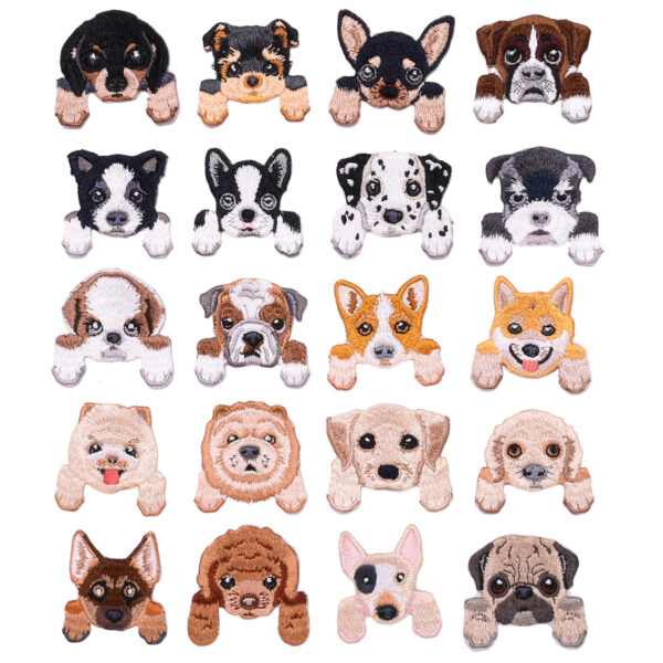 Wholesale Puppy Head Embroider Cloth Patch Animal Embroider Seal DIY Clothing Accessories Decorative Patch Repair Subsidy Hand-Cut Edge