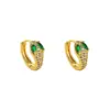 New Fashion Copper Micro-inlaid Zircon 18k Gold Plated Cobra-shaped Earrings Wholesale Nihaojewerly