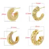 Wholesale 1 Pair Exaggerated Luxurious Shiny C Shape Star Side Stripe Plating Inlay Copper Zircon 18k Gold Plated Ear Studs