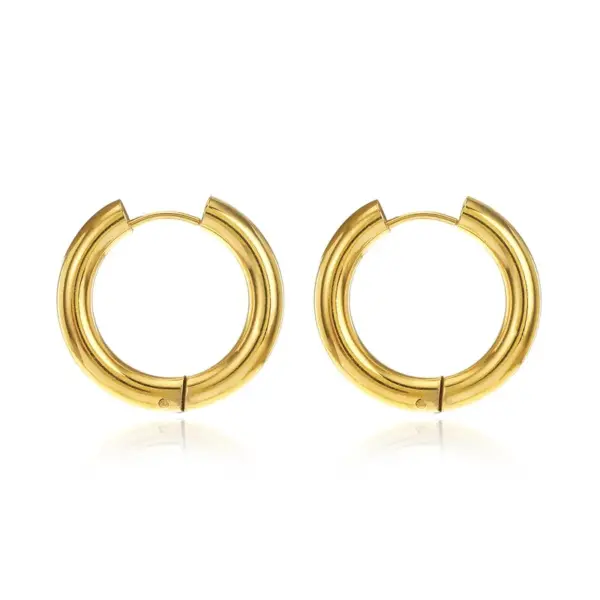 1 Pair Simple Style Round Plating 304 Stainless Steel Stainless Steel Earrings