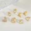 1 Pair Casual Elegant Shiny Heart Shape Crown Inlay Copper Zircon Imitation Gold Ear Studs