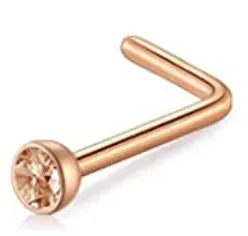 L-Shaped Rod Gold Champagne Diamond