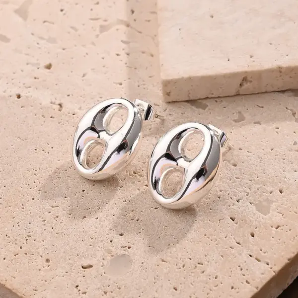 Electroplating Golden Plated Silver Plated Coffee Beans 304 Stainless Steel Casual Modern Style Simple Style Handmade Polishing Plating Ear Studs