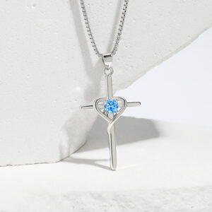 White Gold Blue Diamond Necklace
