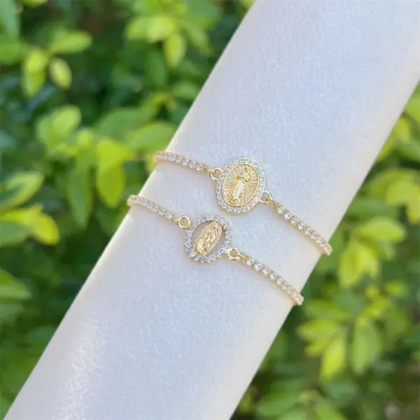 Wholesale Jewelry Elegant Luxurious Faith Virgin Mary Copper Bracelets