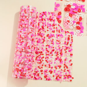18 rose pink and white lip prints / Geometric special-shaped resin hot-melt adhesive tape [whole piece 24*40cm, small square 3*4cm]