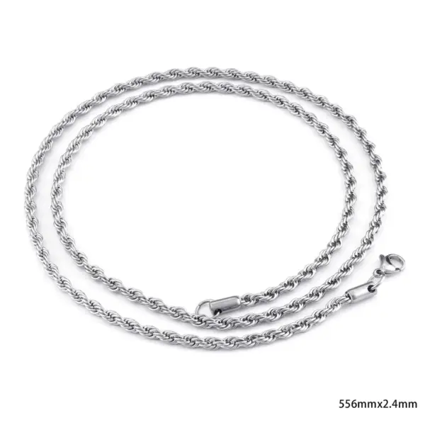 Wholesale PVD Coated 18K Gold Plated Geometric Titanium Steel Fashion Waterproof Non Tarnish Necklace