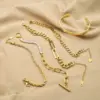 PVD Coated Real Gold Plated Solid Color 304 Stainless Steel Fashion Waterproof Non Tarnish 304 Stainless Steel Bracelets