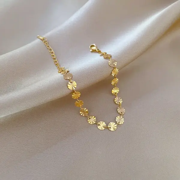 Wholesale Electroplating Golden Plated Round Titanium Steel Simple Style Titanium Steel Bracelets