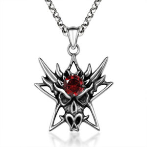 Red + stainless steel chain