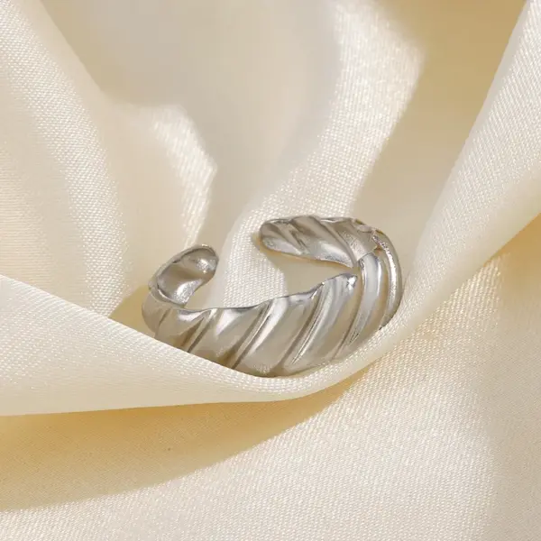 PVD Coated 18K Gold Plated Irregular 304 Stainless Steel Simple Style Waterproof Non Tarnish Open Rings