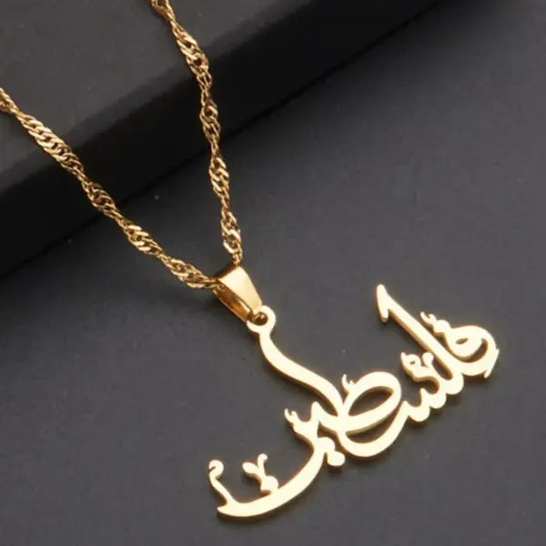 Wholesale Stainless Steel Pendant Necklace Palestinian Flag Map Design Fashionable OL Style Oil Drop Geometric Patterned Jewelry