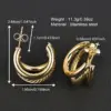 PVD Coated 18K Gold Plated Geometric 201 Stainless Steel Simple Style Ear Studs