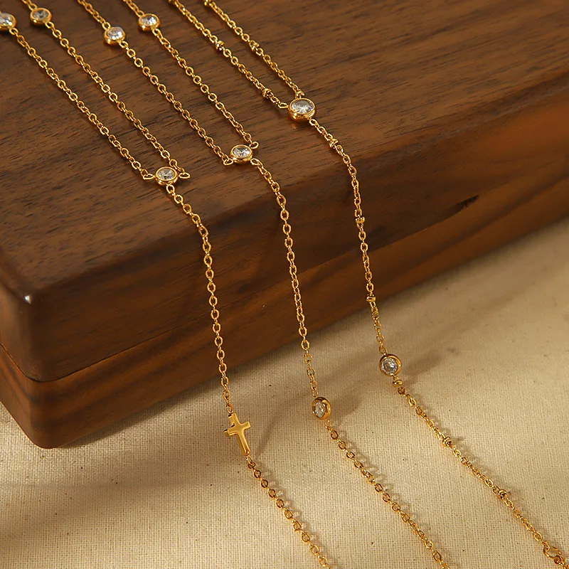 Wholesale 1 Piece IG Style Simple Style Classic Style Geometric Star 304 Stainless Steel Waterproof Non Tarnish Zircon PVD Coated Real Gold Plated 18K