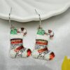 Wholesale Christmas Stocking Snowflake Earrings